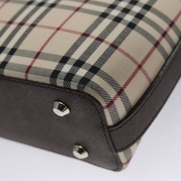 BURBERRY Nova Check Shoulder Bag Canvas Beige Silver Auth 106700 - Picture 16 of 16